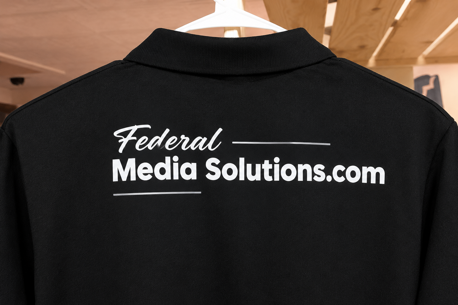 Custom Printed Polo Shirt, Black (Back Print)